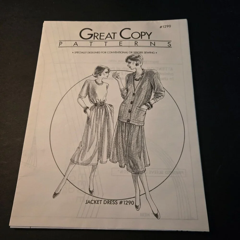 Great Copy Patterns #1290 Jacket Dress Full Maxi sewing vintage UNCUT